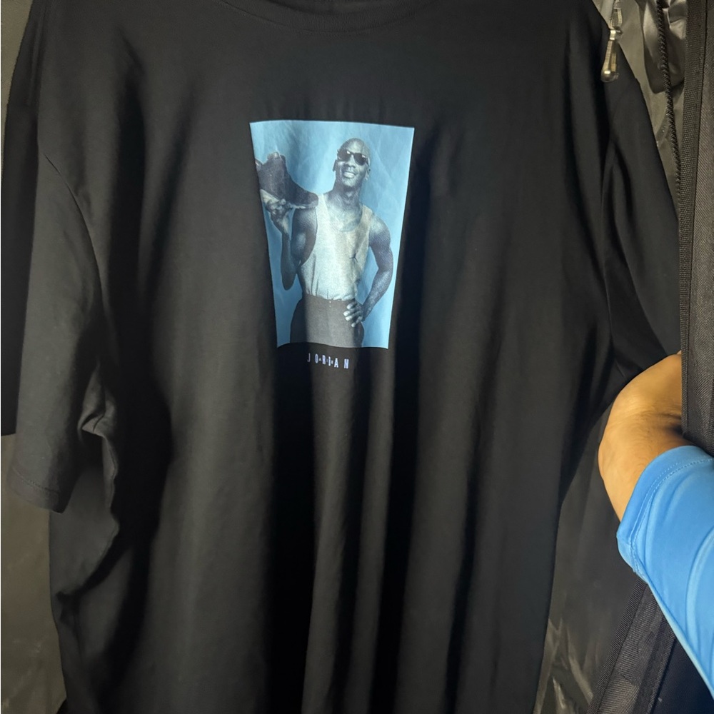 Jordan Black Short Sleeve Tee with Blue Graphic